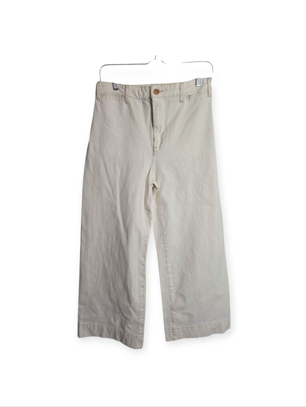 Women's Pilcro cream, cropped wide leg pants, size 28